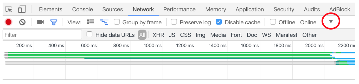 Screenshot giving instructions where you can throttle the connection of your own internet speed