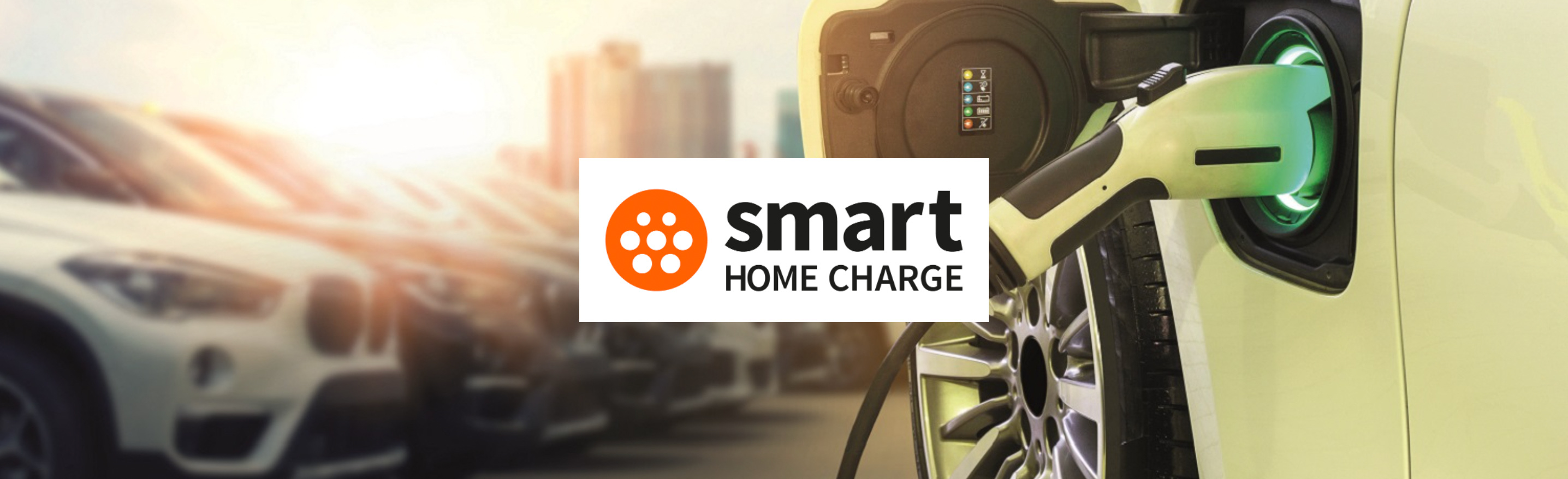 Banner with logo for smart home charge