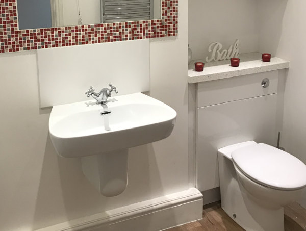 Clean, renovated bathroom